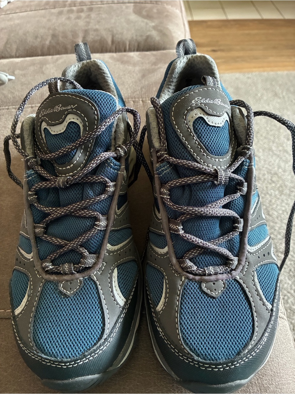 Eddie Bauer Blue and Gray Outdoor Lace-Up Sneakers
